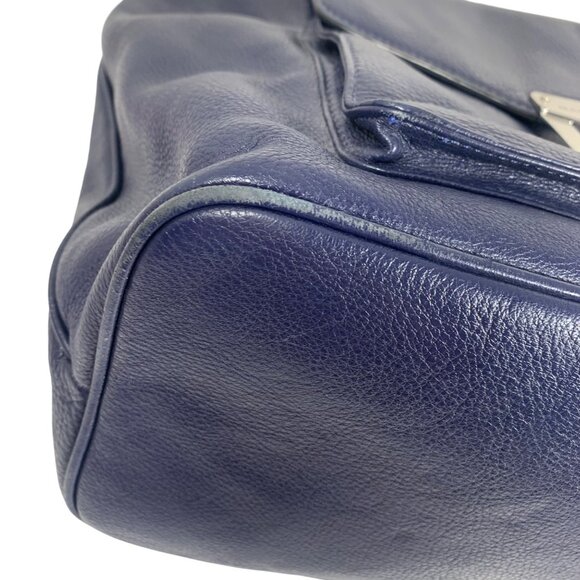 Bolsa Marc By Marc Jacobs Navy Leather Hobo Bag Front Pocket Silver Hardware - Picture 7 of 14